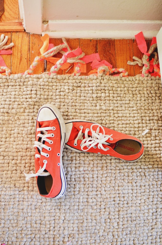 Chucks + rug tassels.