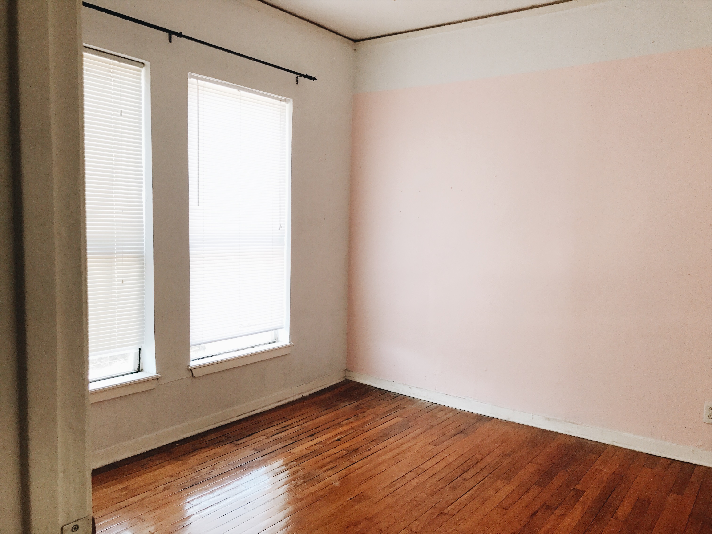 blush pink bedroom wall